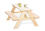 Pinolino Kindersitzgarnitur Nicki für 4, aus massivem Holz, 2 Bänke mit 1 Tisch, empfohlen für...