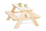 PINOLINO Nicki für 4 Kindersitzgarnitur Picknicktisch Kinder - Massivholz Gartenmöbel für Kinder...
