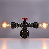 Puhui Retro Industrie Wasserrohr Innen Wandlampe Vintage Water Pipe Wandleuchte Industrial Dekor...