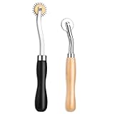 Deudy 2 Stück Verfolgungsrad Nähen Werkzeug, Schnittmusterrädchen mit Holzgriff, Kopierrädchen...