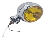 Universeller Motorrad-Nebelscheinwerfer mit verchromtem, rundem Design und gelber Linse,...