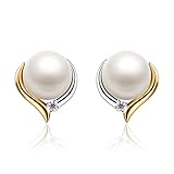 Jewlldeen Perlenohrringe Silber 925 Damen Ohrstecker Sterling Silber Ohrschmuck Schmuck...