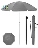 Menz Sonnenschirm Balkon + Sonnenschirmhülle - UV50+ Strandschirm 180 cm, Balkonschirm mit...