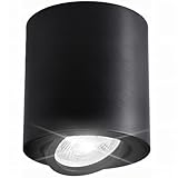 Retoo Aufbauspot LED Schwarz Ø80x85mm – Halogen Aufbauleuchte Geeignet für GU10 Fassung, Aufputz...