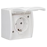 Busch-Jaeger 20 EW-54 SCHUKO® Steckdose mit Klappdeckel Alpinweiß ocean® (IP 44) 2CKA002083A0834