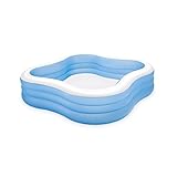 Intex 57495NP - Aufblasbarer Familienpool Quadratisch, Vinyl, Mehrfarbig, 229x229x56 cm