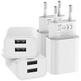 4er Pack USB ladegerät für iPhone 15 14 Plus Pro Max 13 12 11 SE Samsung Android Adapter, iPhone...