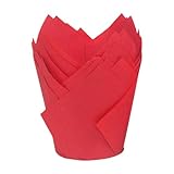 50 Stück raffinierte Tulpen-Muffinförmchen, fettdichte Cupcake-Förmchen zum Backen, Weihnachten,...