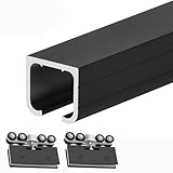 Robustes Bypass-Schiebetür-Hardware-Kit mit Rollen für Schrank- und Glastüren, Deckenmontage,...