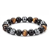 Cyberwork 8mm Heilstein Edelstein Armbänder für Damen Herren, Armband mit natürlichen...