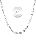 ChainsHouse Damen Halskette Edelstahl Ankerkette Silber Choker Rolo Kette 5mm für Frauen...