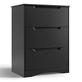 Blishom Kommode 3 Schubladen Weiß, Schlafzimmerkommode, Aufbewahrungsschrank mit Kippschutz,...