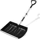 Hmseng Große Schneeschaufel, Abziehbar Schneeschieber, 2026 New Upgrade, mit D-Griff, geeignet für...