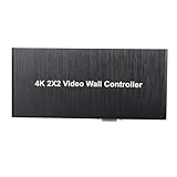 2x2-Videowand-Controller, 8 Anzeigemodi, 4K, 30 Hz, 3,5-mm-Stereo-Anschluss, TV-Wandspleißer mit...