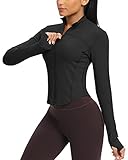 QUEENIEKE Damen Laufjacke Atmungsaktive und Leicht Sportjacke Langarm definieren Jacke mit...