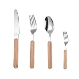 Healifty 4 Stück Teiliges Besteckset aus mit Holzgriff Retro Design für Zuhause Partys und Camping...