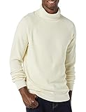Amazon Essentials Herren Rollkragenpullover aus 100% Baumwoll-Rippstrick, Elfenbein, M