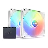 NZXT F140 RGB Core Doppelpack - 2 x 140 mm Nabenmontierte RGB-Lüfter mit RGB-Controller - 8...