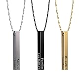 Personalisierte Halskette mit Gravur | Säulenkette | Geschenk Papa | Namen Geburtstage Familie,...