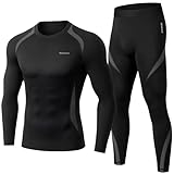 Thermounterwäsche Herren, Skiunterwäsche Winter Thermowäsche Set Funktionsunterwäsche Warm Weich...