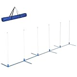 PawHut Hunde Slalomstangen Agility Training für Haustiere Hundetrainigsset Inklusive 600D Tasche...