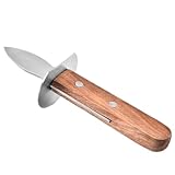 MUCKLILY Edelstahl Austernmesser mit Holzgriff Austernöffner und Muschelschneider für...