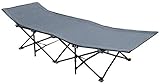 AMANKA Faltbett Faltliege Feldbett Grau Camping-Metall-Klappiege ca. 190x70cm 10-Bein Liege...