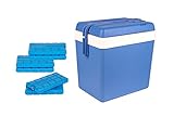BigDean Kühlbox 24 Liter blau/weiß inkl. 6 Kühlakkus - Bis zu 11 Std. Kühlung - Thermobox aus...