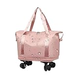 Reisetasche mit Rollen - Leichter Rollkoffer mit 360° Schwenkrädern und kratzfestem Äußeren,...