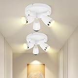 muyuua LED Deckenstrahler 3 Flammig Deckenleuchte: 2er 12W Weiß Modern Deckenlampe Spot 350°...