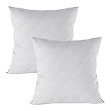 Kopfkissen 2er Set 80 x 80 cm Steppkissen Mikrofaser - Kissen Bettkissen Schlafkissen weiß pillow...