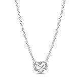 PANDORA Moments Funkelnde Unendlichkeits-Herz Collier-Halskette aus Sterling Silber mit Zirkonia...