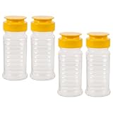 Garneck 4 Stück Quetschflaschen für Honig 110ml Kunststoff Auslaufsicher mit Deckel Transparente...