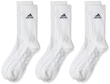 adidas 3 Paar Cushion Crew Socken, Weiß / Schwarz, L