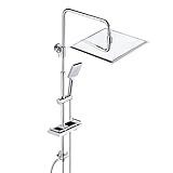 JOHO Edelstahl Duschsystem ohne Armatur Chrom Regendusche Duschset mit Duschgarnitur Ablage...