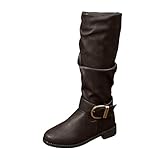 Wanderschuhe für Damen, wadenhoch, seitlicher Reißverschluss, Cowboystiefel, klobiger Absatz,...