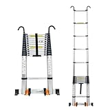 Mehrzweckleiter, 5,5 m ausziehbare Aluminium-Klappleiter, kompakt und leicht, für den Innen- und...