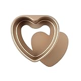 LIXSAZSE Antihaft Aluminium Kuchenform, tiefes Herz mit abnehmbarem Boden, hitzebeständige...