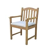 PRESTIGE HOME LIVING OUTDOOR Gartenstuhl mit Armlehnen mit Kissen aus FSC-Akazienholz, ca. 58 x 57 x...