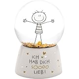 H:PPY Life Traumkugel mit Motiv Hab Dich so lieb | Schneekugel zum Schütteln, Polyresin, Höhe 6,5...