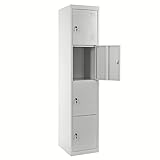 Mendler Schließfach Boston T163, Schließfachschrank Wertfachschrank Spind, Metall 180x38x45cm -...