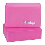 Relaxdays Unisex – Erwachsene Yogablock im 2er Set, Klötze Übungen, Hartschaum, rutschfest,...