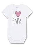 Sanetta Baby-Body kurzarm weiß I love Papa | Hochwertiger und nachhaltiger Body für Babys aus...