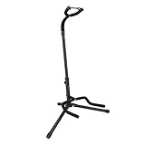 Amazon Basics - Verstellbarer Klappbarer Gitarrenständer mit Hals-Halterung für Akustik, Elektro,...