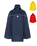 HOCK Fahrrad Regenponcho mit neuer Kapuzenform - Fahrradponcho Wasserdicht mit Reflektoren - Herren...