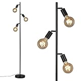 BRILONER Leuchten - Stehleuchte, Stehlampe schwenkbar, 3x E27, inkl. Kabelschalter, Retro, Vintage,...