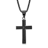 MERTTURM Kreuz Halskette für Herren, Schmuck Edelstahl, Kreuz Anhänger mit 60cm Kette, Farbe...