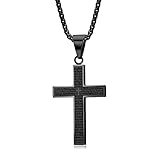 MERTTURM Kreuz Halskette für Herren, Schmuck Edelstahl, Kreuz Anhänger mit 60cm Kette, Farbe...