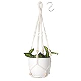 flintronic 1er Set Makramee Blumenampel, Baumwollseil Hängeampel Hängetopf für Pflanzen mit 1Pc S...