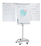 FRANKEN Flipchart, Beschreibbar, Magnetisch, Mobil, Mit Rollen und 2 Seitenarmen, Whiteboard mit...